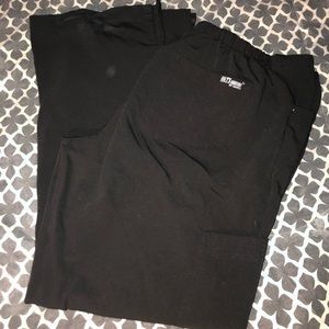 Black pair of scrubs